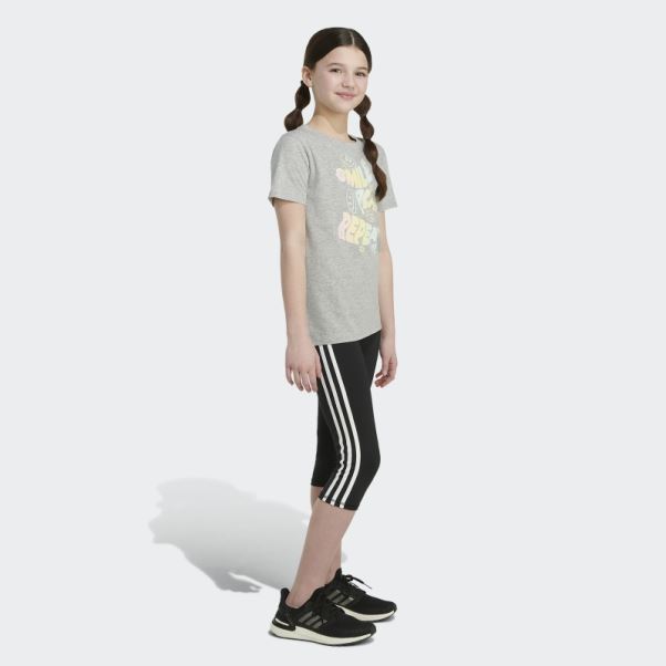 T-shirt à Manches Courtes Ventilé Chiné Gris Moyen Adidas
