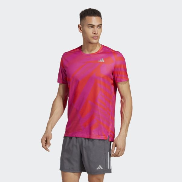 Adidas Possède Le T-shirt Saisonnier Run Fuchsia