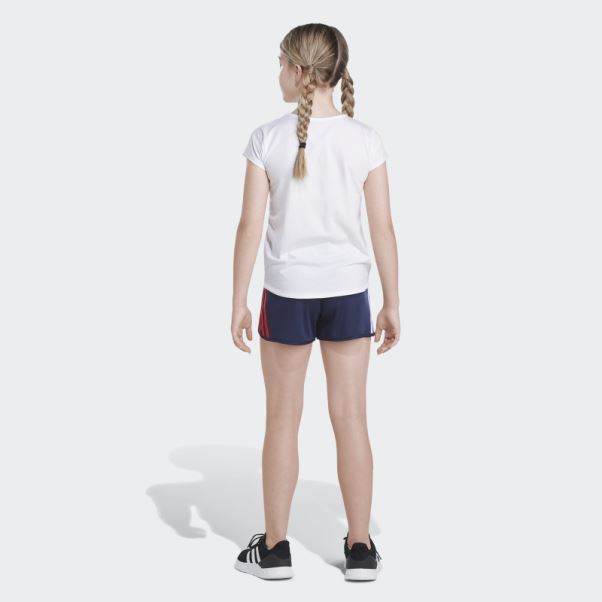 Short En Mesh à Rayures Bleu Marine Adidas