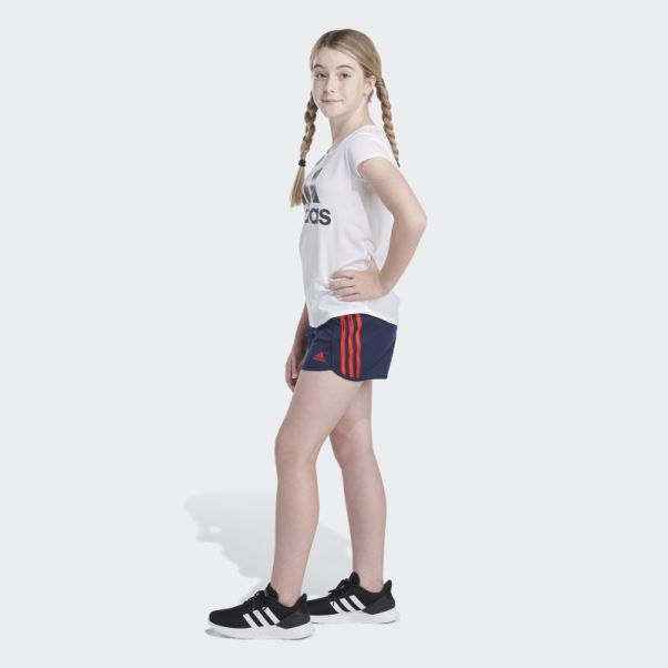 Short En Mesh à Rayures Bleu Marine Adidas
