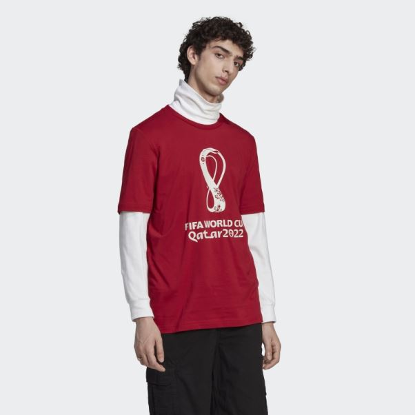 T-shirt Graphique Coupe Du Monde Fifa 2022™ Bordeaux Adidas