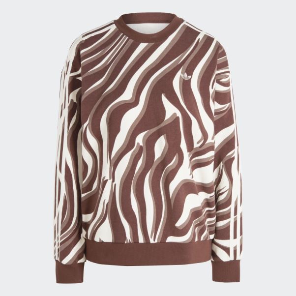 Adidas Sweat Imprimé Animal Abstrait Auburn Sur L'ensemble