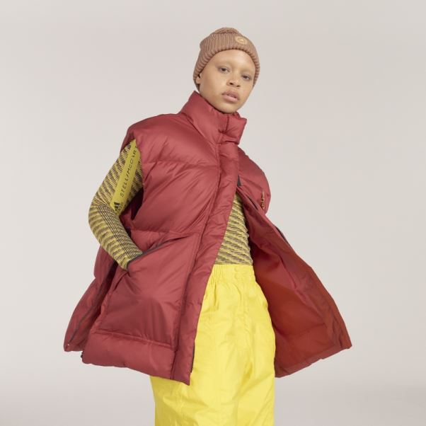 Adidas By Stella Mccartney Gilet D'hiver Matelassé Bordeaux Mode