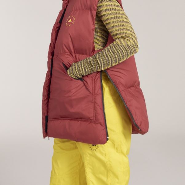 Adidas By Stella Mccartney Gilet D'hiver Matelassé Bordeaux Mode