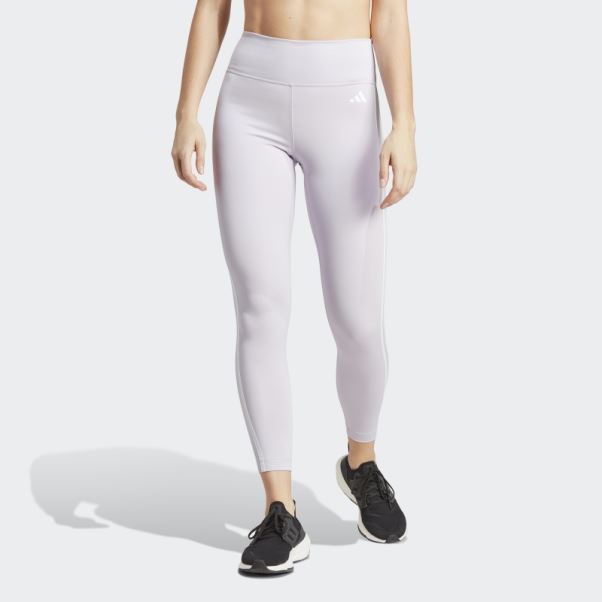 Adidas Train Essentials 3-stripes Legging Taille Haute 7/8 Argent Aube