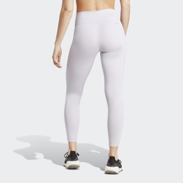 Adidas Train Essentials 3-stripes Legging Taille Haute 7/8 Argent Aube
