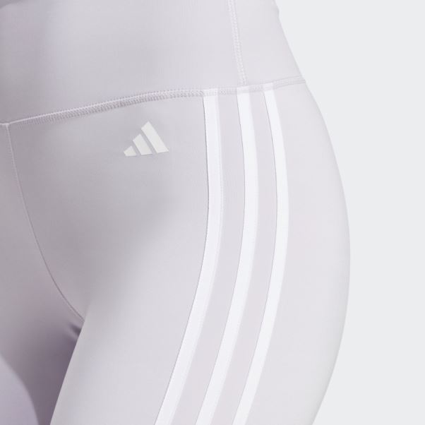 Adidas Train Essentials 3-stripes Legging Taille Haute 7/8 Argent Aube