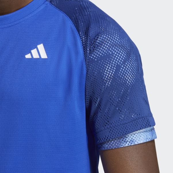 Melbourne Tennis Heat.rdy Raglan Tee Adidas Bleu
