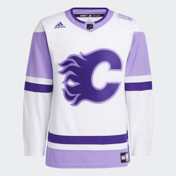 Maillot De Hockey Adidas Flammes Blanc Lutte Contre Le Cancer
