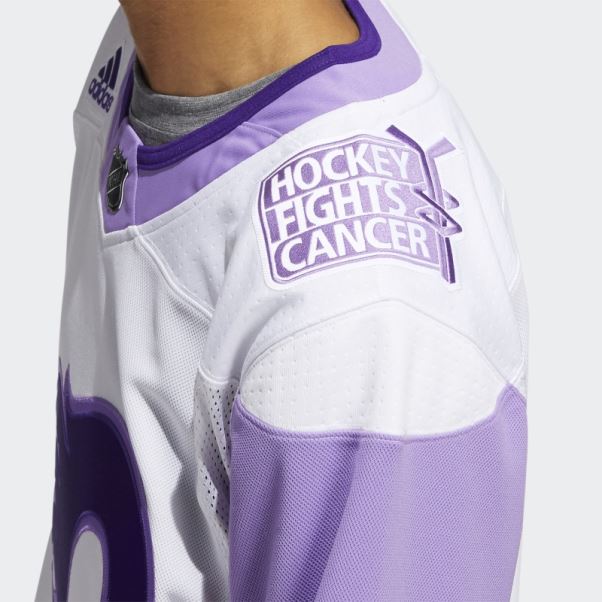 Maillot De Hockey Adidas Flammes Blanc Lutte Contre Le Cancer