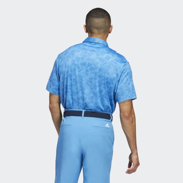 Adidas Polo Bleu à Imprimé Prisma