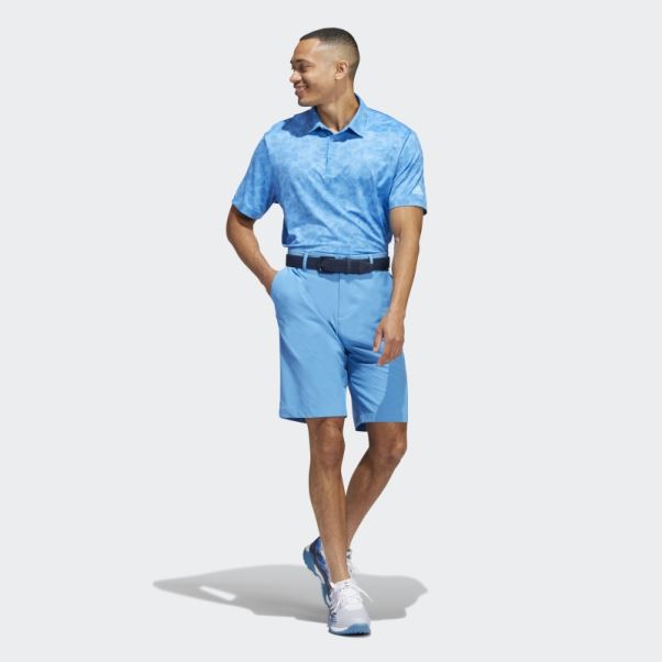 Adidas Polo Bleu à Imprimé Prisma