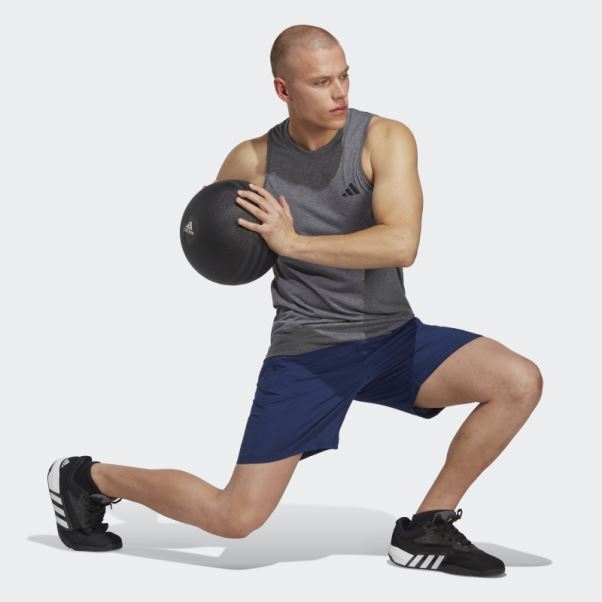 Adidas Train Essentials Feelready Training T-shirt Sans Manches Gris Foncé Chiné