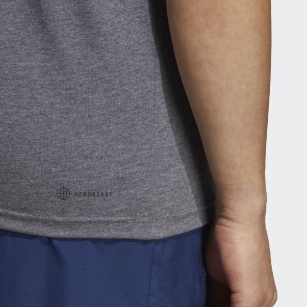 Adidas Train Essentials Feelready Training T-shirt Sans Manches Gris Foncé Chiné