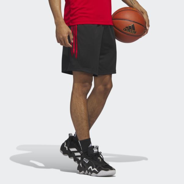 Légendes Short De Basket à 3 Bandes Noir Adidas