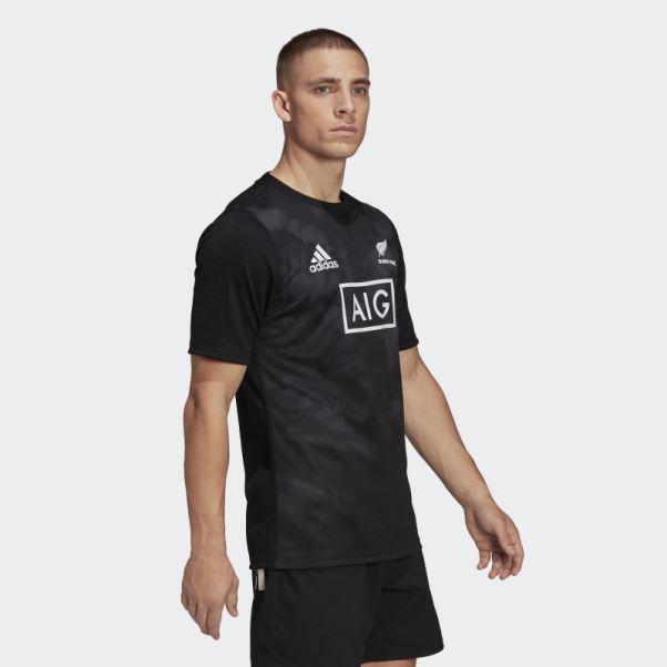 Maillot Domicile Rugby Primeblue Fougères Noires Adidas Noir Stylé