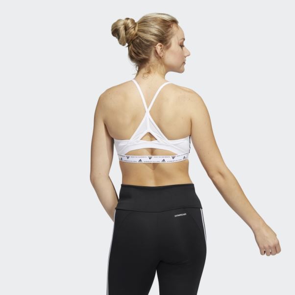 Soutien-gorge Adidas Aeroreact Training Light-support 3-stripes Blanc Mode