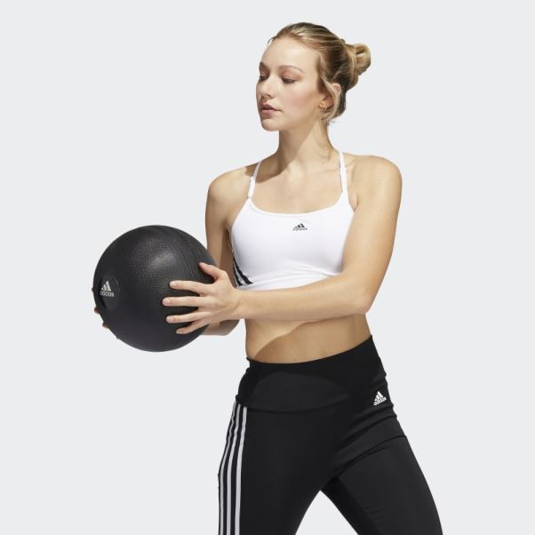 Soutien-gorge Adidas Aeroreact Training Light-support 3-stripes Blanc Mode