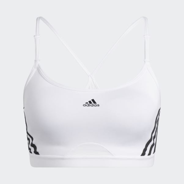 Soutien-gorge Adidas Aeroreact Training Light-support 3-stripes Blanc Mode