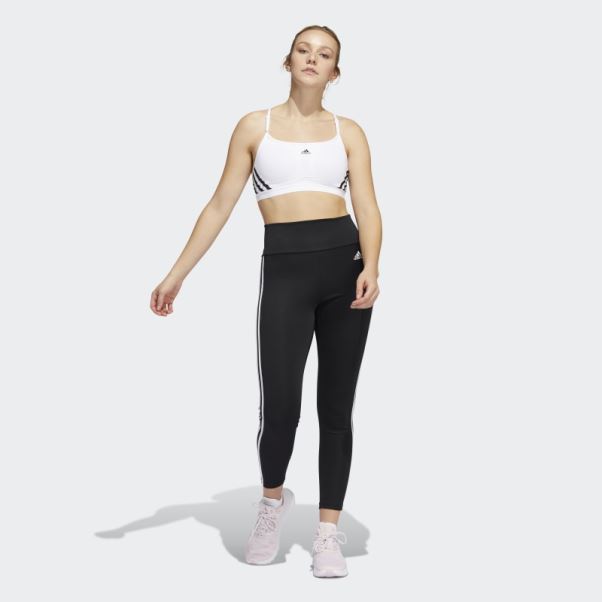 Soutien-gorge Adidas Aeroreact Training Light-support 3-stripes Blanc Mode