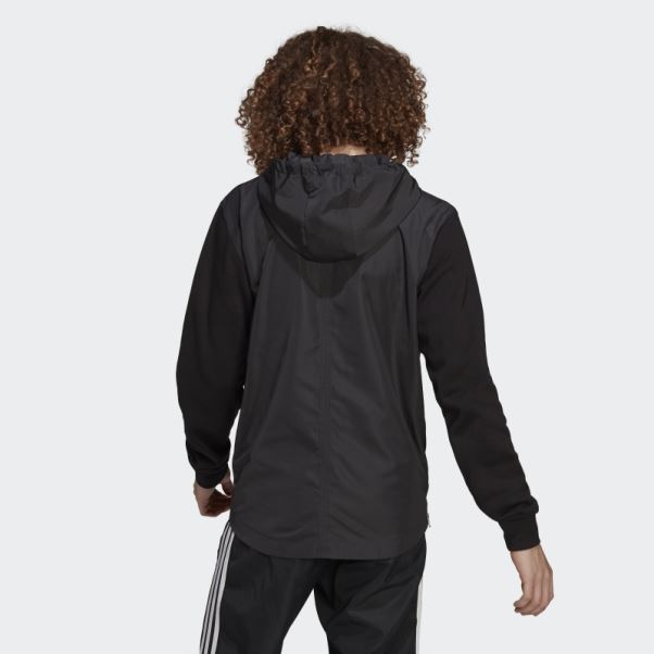 Sweat à Capuche Adidas Adicolor Classics Fabric Clash Trefoil Noir