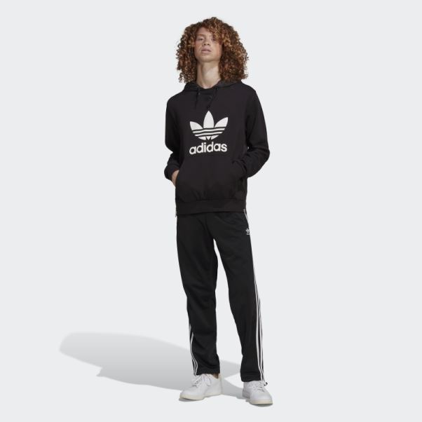 Sweat à Capuche Adidas Adicolor Classics Fabric Clash Trefoil Noir