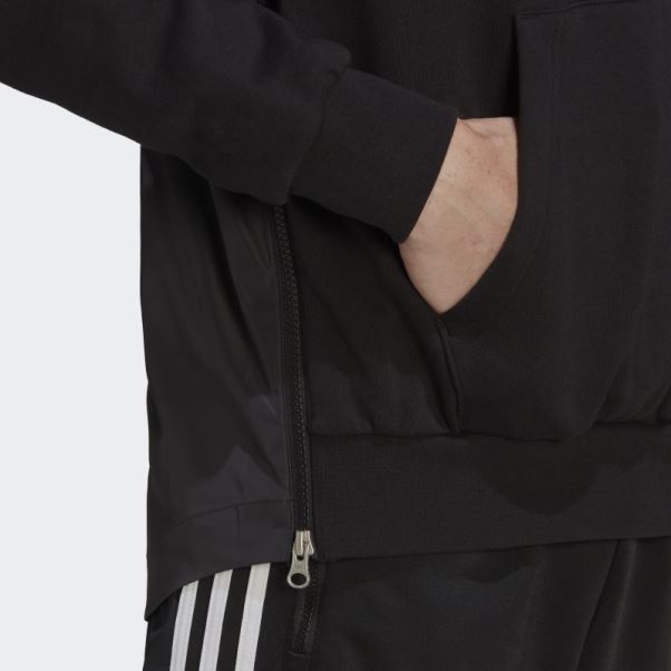 Sweat à Capuche Adidas Adicolor Classics Fabric Clash Trefoil Noir