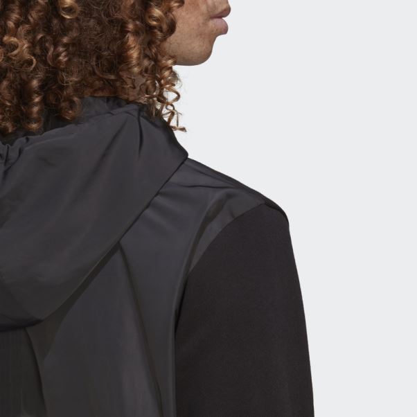 Sweat à Capuche Adidas Adicolor Classics Fabric Clash Trefoil Noir