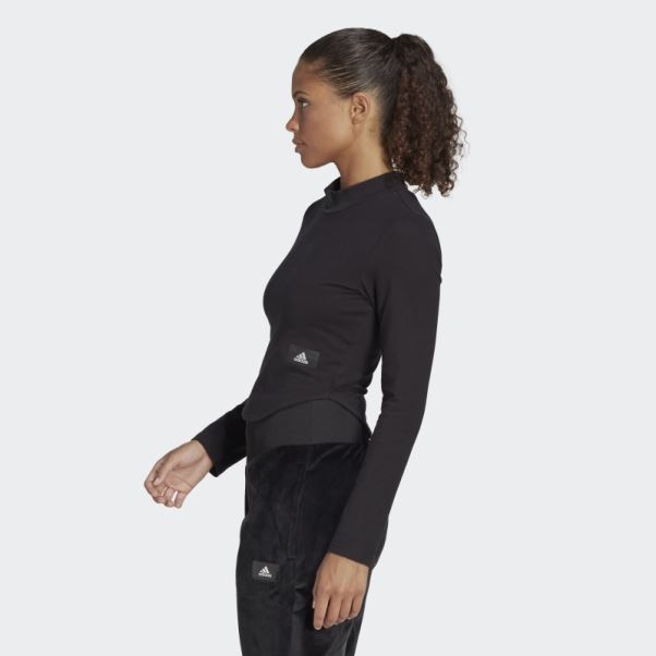 Top Adidas Noir à Col Montant