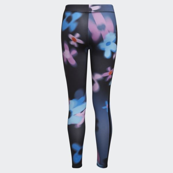 Collants Noirs Adidas Allover Print Blur Floral (taille Allongée)