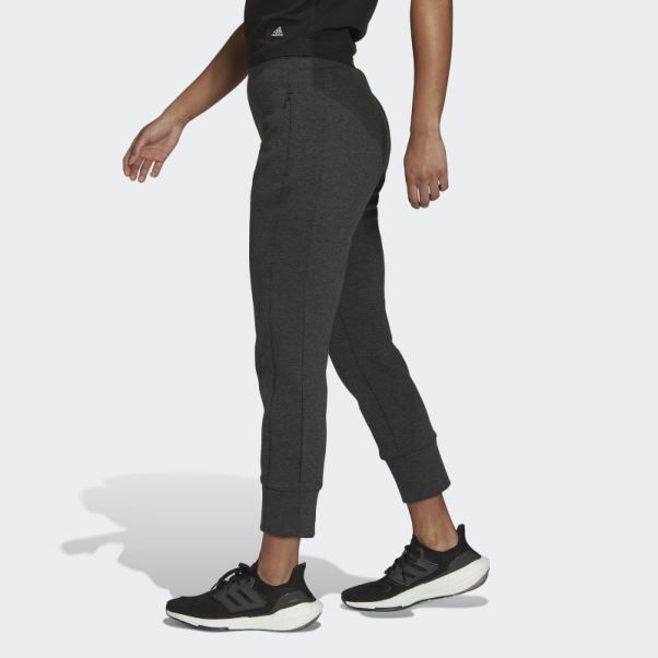 Mission Victory Pantalon Slim Taille Haute Noir Chiné Adidas Fashion