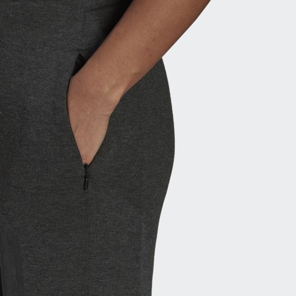 Mission Victory Pantalon Slim Taille Haute Noir Chiné Adidas