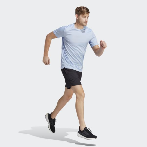 T-shirt Adidas Run It Bleu Aube