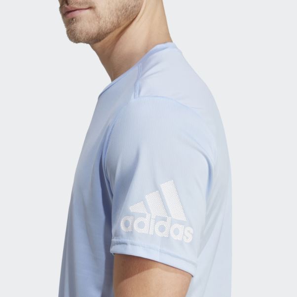 T-shirt Adidas Run It Bleu Aube