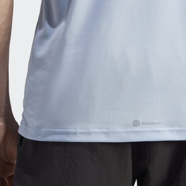 T-shirt Adidas Run It Bleu Aube