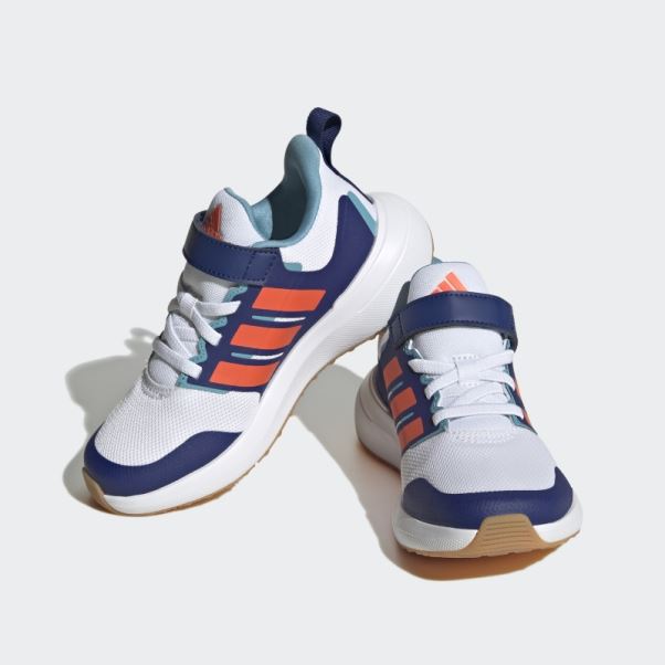 Adidas Fortarun 2.0 Cloudfoam Elastic Lace Top Strap Shoes Blanc