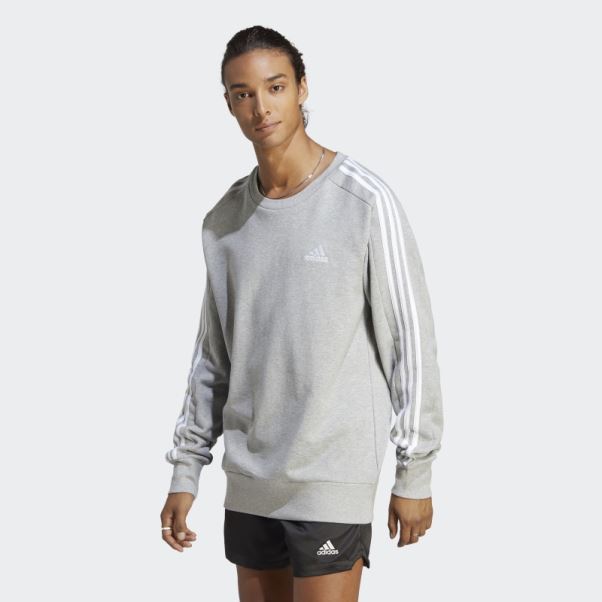 Sweat Essentials French Terry 3 Bandes Gris Moyen Adidas