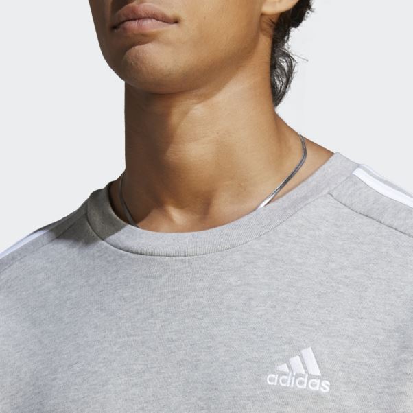 Sweat Essentials French Terry 3 Bandes Gris Moyen Adidas