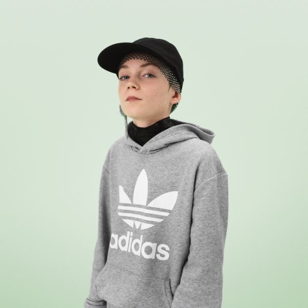 Sweat à Capuche Trèfle Adidas Gris Moyen