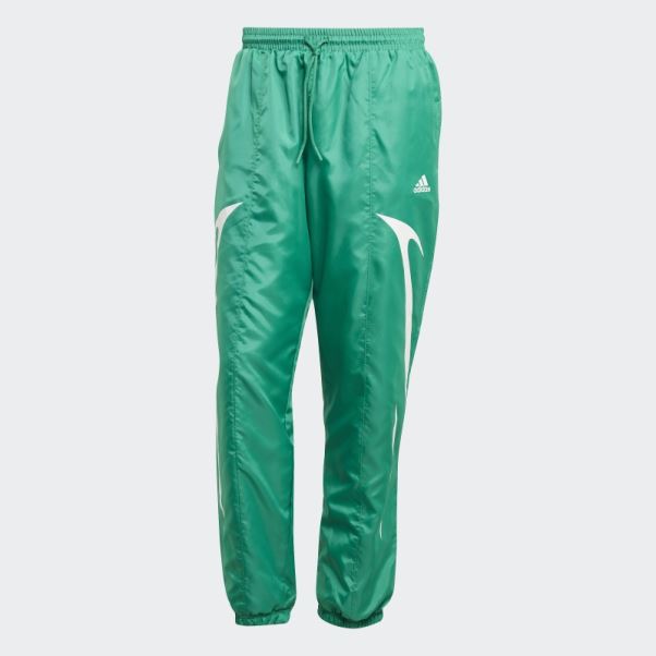 Adidas Pantalon Tissé Color Block Vert Court