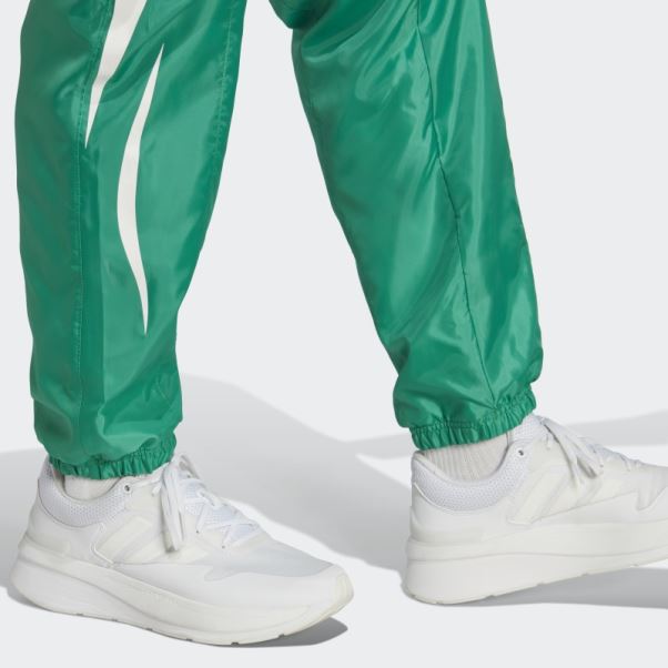 Adidas Pantalon Tissé Color Block Vert Court