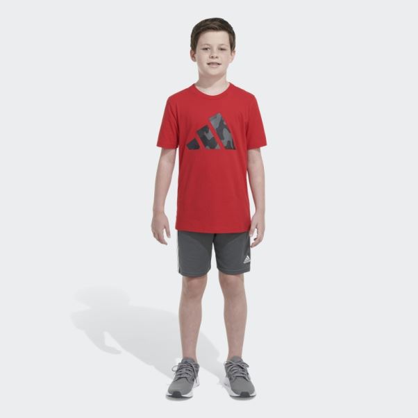 T-shirt à Logo Adidas Ss Camo écarlate