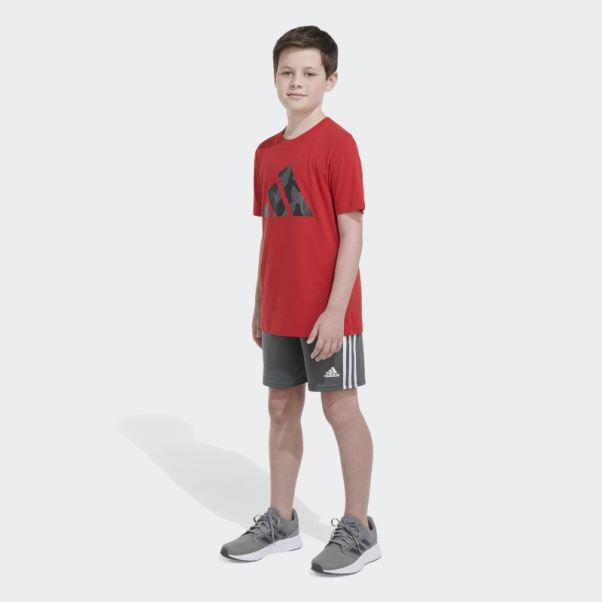 T-shirt à Logo Adidas Ss Camo écarlate