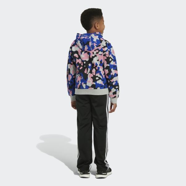 Sweat à Capuche Imprimé Camouflage Gris Moyen Adidas