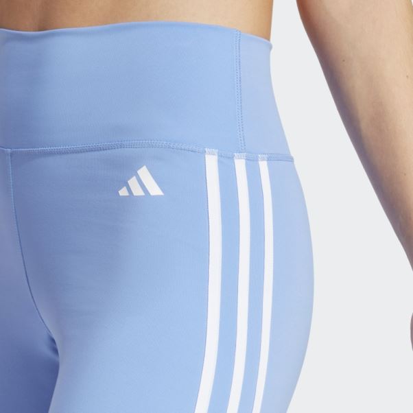Adidas Train Essentials 3-stripes Legging 3/4 Taille Haute Bleu