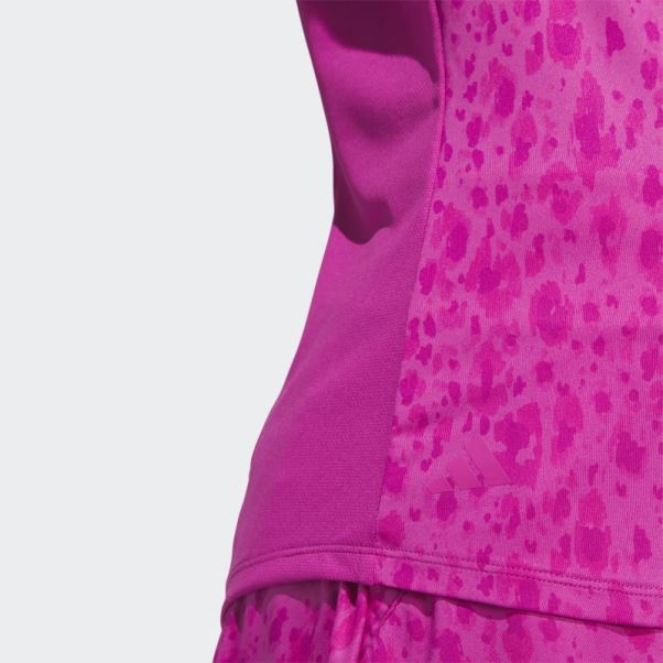 Adidas Fuchsia Ultimate365 Polo De Golf à Col Montant 1/4 Zip Imprimé