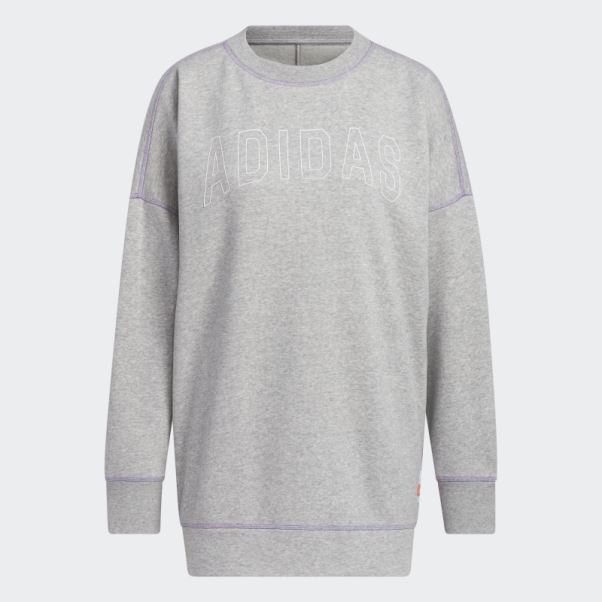 Sweat Adidas Sport Statement Boyfriend Crew Gris Moyen