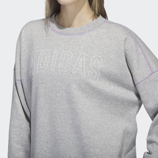 Sweat Adidas Sport Statement Boyfriend Crew Gris Moyen
