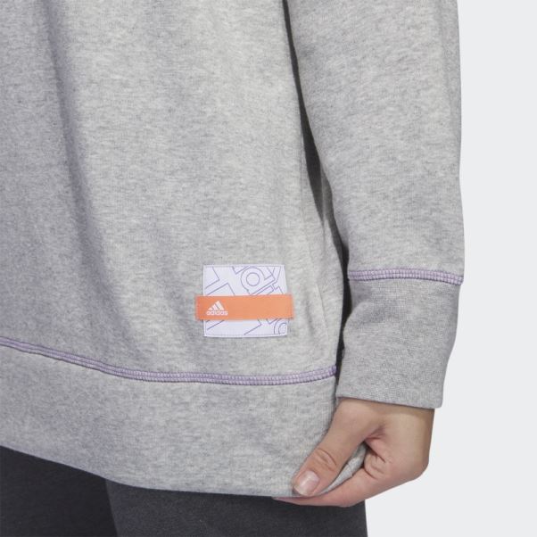 Sweat Adidas Sport Statement Boyfriend Crew Gris Moyen