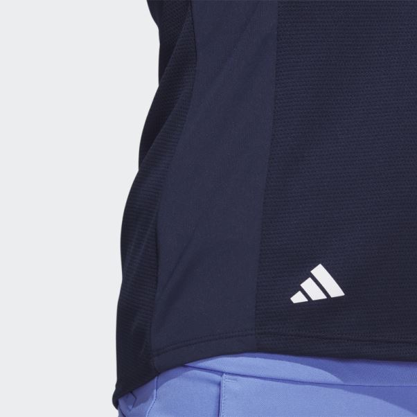 Polo De Golf Sans Manches Adidas Texture Bleu Marine